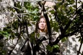 street-bushes-girl-shadow-flowers